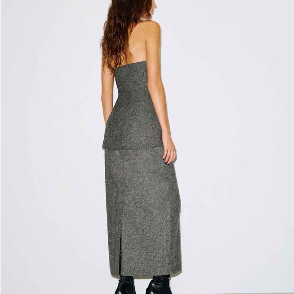 Reformation Strapless Gray Maxi Dress - Picture 3 of 7